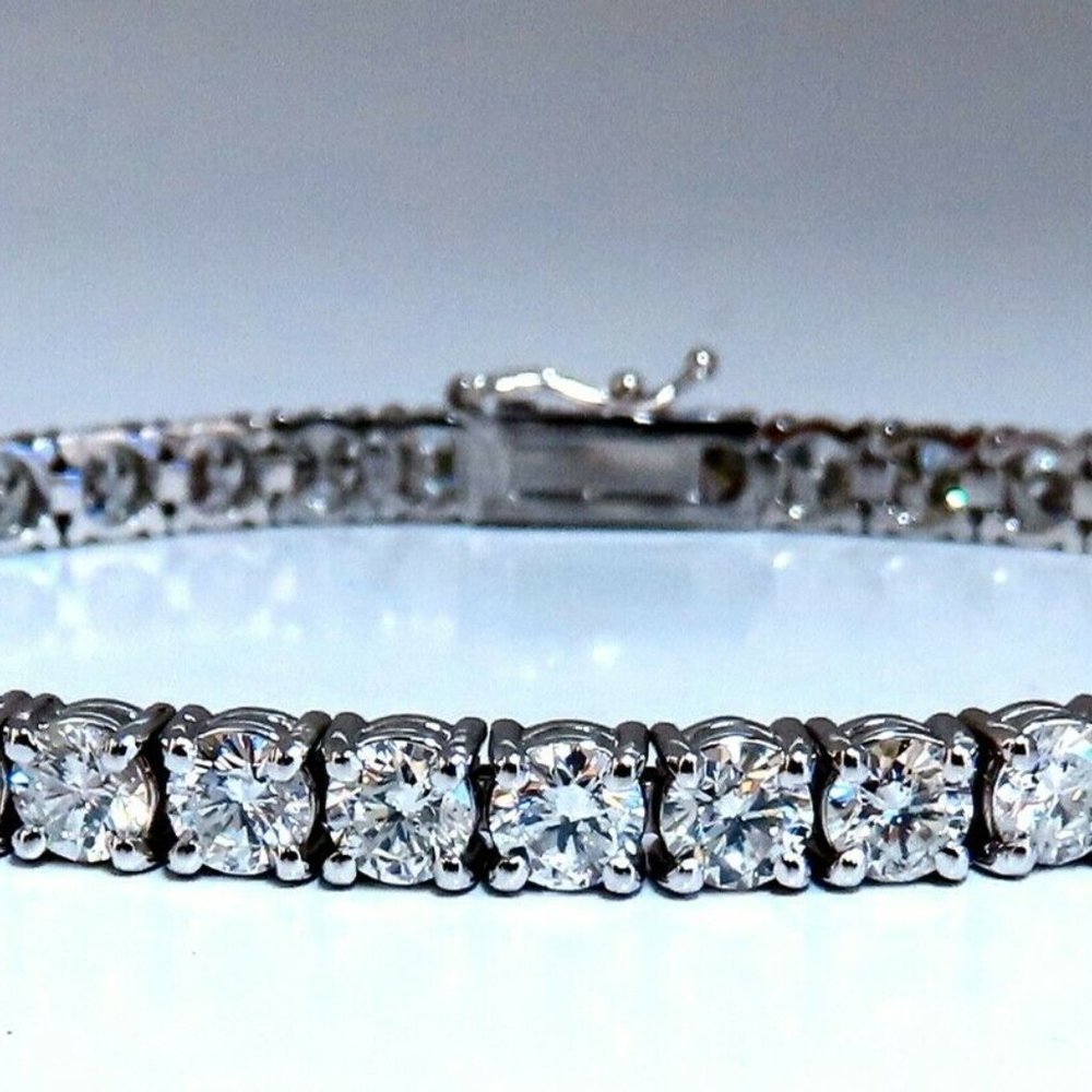 11.45ct Natural Diamonds Tennis Bracelet 14kt Gold - Picture 5 of 6